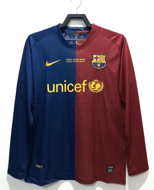 Barcelone home 2008-09 Full sleeve Retro jersey